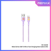 REMAX - RC-C121M Moka Series Fast Charging Glowing Data Cable ( 2.4A ) - Purple